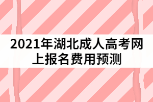 2021年湖北成人高考網(wǎng)上報名費用預(yù)測