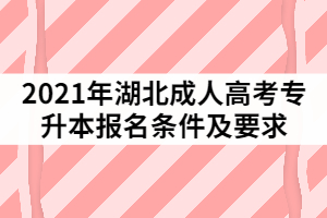 2021年湖北成人高考專升本報(bào)名條件及要求