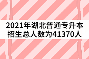 2021年湖北普通專升本招生計劃總?cè)藬?shù)為41370人
