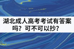 湖北成人高考考試有答案嗎？可不可以抄？