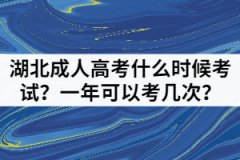 湖北成人高考什么時候考試？一年可以考幾次？