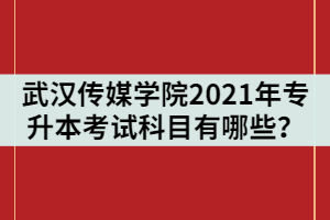武漢傳媒學(xué)院2021年統(tǒng)招專升本考試科目有哪些？