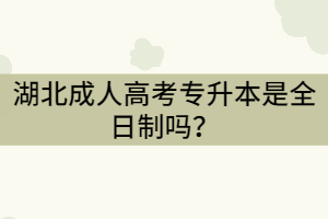 湖北成考專升本是全日制嗎？全日制和非全日制的區(qū)別是什么？