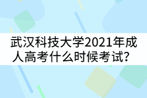 武漢科技大學(xué)2021年成人高考什么時(shí)候考試？