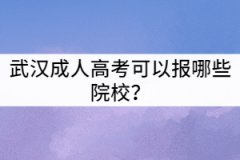 武漢成人高考可以報(bào)哪些院校？