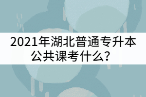2021年湖北普通專升本公共課考什么？