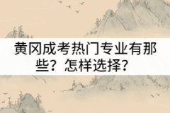 黃岡成考熱門專業(yè)有那些？怎樣選擇適合自己的？