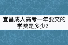 宜昌成人高考一年要交的學費是多少？