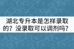 湖北專升本是怎樣進行錄取的？沒錄取成功可以調(diào)劑嗎？