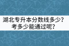 湖北專升本分數(shù)線多少？考多少能通過呢？