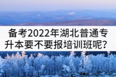 備考2022年湖北普通專升本要不要報培訓(xùn)班呢？