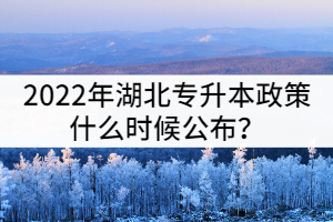 2022年湖北專升本政策什么時候公布？會有哪些內(nèi)容？