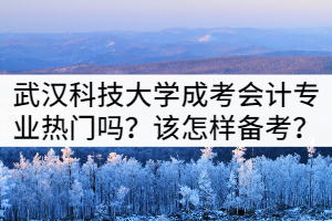 武漢科技大學(xué)成考會計專業(yè)熱門嗎？該怎樣備考？