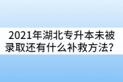 2021年湖北普通專升本未被錄取還有什么補救方法？
