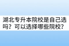 湖北專升本院校是自己選嗎？可以選擇哪些院校？