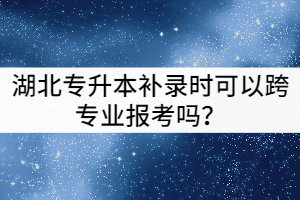 湖北專升本補(bǔ)錄時可以跨專業(yè)報考嗎？