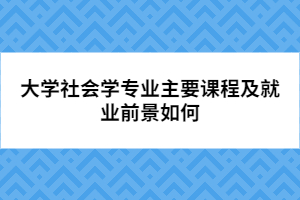 大學(xué)社會(huì)學(xué)專(zhuān)業(yè)主要課程及就業(yè)前景如何