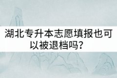 湖北專升本志愿填報也可以被退檔嗎？那應(yīng)該怎樣填寫？