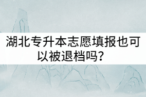 湖北專升本志愿填報(bào)也可以被退檔嗎？那應(yīng)該怎樣填寫？