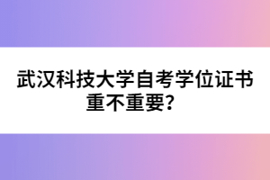 武漢科技大學(xué)自考學(xué)位證書(shū)重不重要？