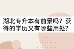 湖北專升本有報考前景嗎？獲得的學(xué)歷又有哪些用處？