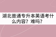 2021年湖北普通專升本英語考什么內容？難嗎？