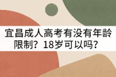 宜昌成人高考有沒有年齡限制？18歲可以嗎？