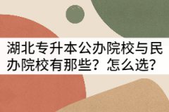 湖北專升本公辦院校與民辦院校有那些？怎么選？