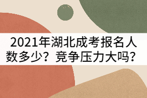 2021年湖北成考報(bào)名人數(shù)多嗎？競爭會(huì)不會(huì)很激烈？