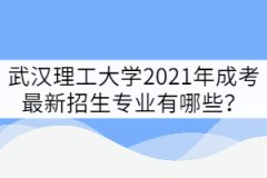 武漢理工大學(xué)2021年成考最新招生專業(yè)有哪些？