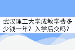 武漢理工大學(xué)成教學(xué)費(fèi)多少錢一年？是入學(xué)后交嗎？