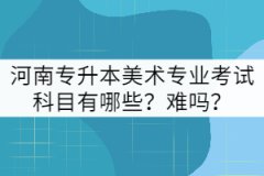 河南專升本美術(shù)專業(yè)考試科目有哪些？難嗎？