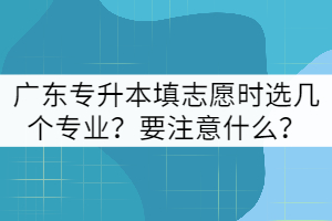 廣東專升本填志愿時可以選幾個專業(yè)？要注意什么？