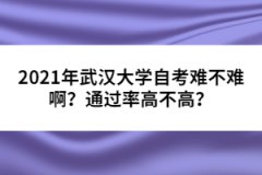 2021年武漢大學(xué)自考難不難?。客ㄟ^率高不高？