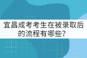 宜昌成考考生在被錄取后的流程有哪些？