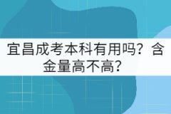 宜昌成考本科有用嗎？含金量高不高？