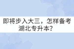 即將步入大三，怎樣備考湖北專升本？