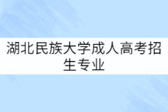 湖北民族大學成人高考招生專業(yè)