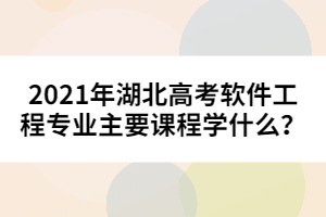 2021年湖北高考軟件工程專(zhuān)業(yè)主要課程學(xué)什么？