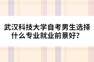 武漢科技大學自考男生選擇什么專業(yè)就業(yè)前景好？