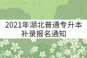 2021年湖北普通專升本補錄報名通知