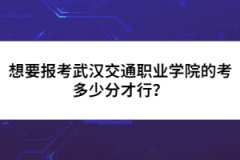 想要報考武漢交通職業(yè)學(xué)院的考多少分才行？