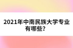 2021年中南民族大學(xué)專業(yè)有哪些？