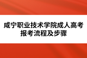 咸寧職業(yè)技術(shù)學(xué)院成人高考報(bào)考流程及步驟