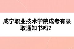 咸寧職業(yè)技術(shù)學(xué)院成考有錄取通知書嗎？