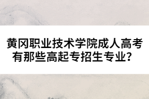 黃岡職業(yè)技術(shù)學(xué)院成人高考有那些高起專招生專業(yè)？