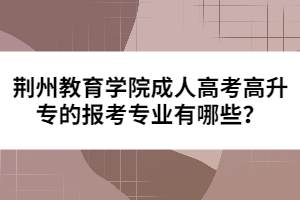 荊州教育學院成人高考高升專的報考專業(yè)有哪些？