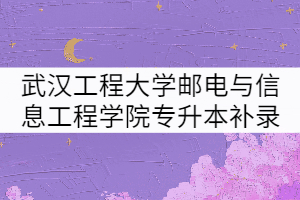 2021年武漢工程大學(xué)郵電與信息工程學(xué)院專升本補(bǔ)錄擬錄取名單公示