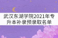 武漢東湖學(xué)院2021年專(zhuān)升本補(bǔ)錄預(yù)錄取考生名單公示