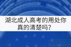 湖北成人高考的用處你真的清楚嗎？